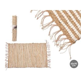 Alfombra Natural Blanca Doble Rayas 60x90 cm - Giftdecor (12 Unidades) Precio: 84.59000011. SKU: B1AMPBCC7A
