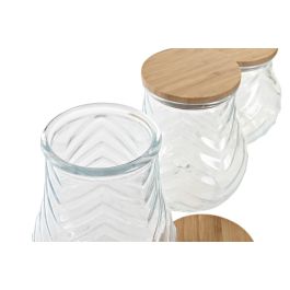 Bote Basicos DKD Home Decor Transparente Natural 13 x 19.5 x 13 cm Set de 3