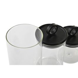 Bote Basicos DKD Home Decor Transparente Negro 9 x 24 x 9 cm Set de 3