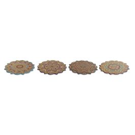 Salvamantel Indio DKD Home Decor Multicolor Dorado 20 x 1 x 20 cm (4 Unidades) Salvamantel Indio DKD Home Decor Multicolor Dorado 20 x 1 x 20 cm (4 Unidades)