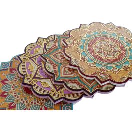 Salvamantel Indio DKD Home Decor Multicolor Dorado 20 x 1 x 20 cm (4 Unidades) Salvamantel Indio DKD Home Decor Multicolor Dorado 20 x 1 x 20 cm (4 Unidades)