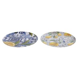 Plato Mediterraneo DKD Home Decor Azul Amarillo 28 x 1 x 28 cm (6 Unidades)