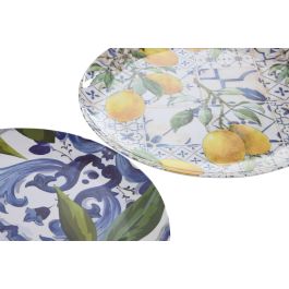 Plato Mediterraneo DKD Home Decor Azul Amarillo 28 x 1 x 28 cm (6 Unidades)