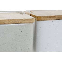 Salero Basicos DKD Home Decor Beige Blanco 12 x 11 x 15 cm (2 Unidades)