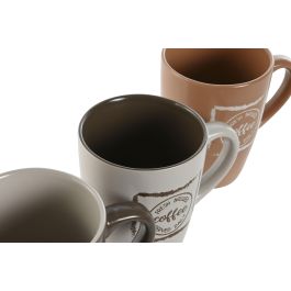 Mug Vintage DKD Home Decor Marron Gris 8.6 x 11 x 10 cm (6 Unidades)