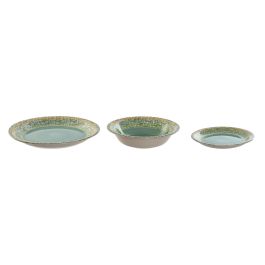 Vajilla Basicos DKD Home Decor Verde 27 x 2 x 27 cm Set de 18