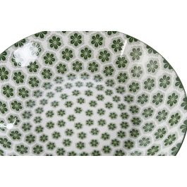 Plato Shabby DKD Home Decor Verde Blanco 20 x 4 x 20 cm Set de 4