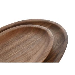 Plato Basicos DKD Home Decor Natural 18 x 1.6 x 26 cm Set de 2