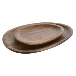 Plato Basicos DKD Home Decor Natural 18 x 1.6 x 26 cm Set de 2