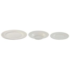 Vajilla Basicos DKD Home Decor Blanco 27 x 2 x 27 cm Set de 18