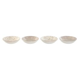 Plato Shabby DKD Home Decor Beige Marron 20 x 4 x 20 cm Set de 4