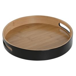 Bandeja Moderno DKD Home Decor Negro Natural 30 x 5 x 30 cm