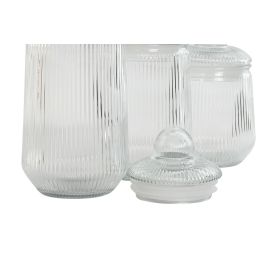 Bote Basicos DKD Home Decor Transparente 11.2 x 26.6 x 11.2 cm Set de 3