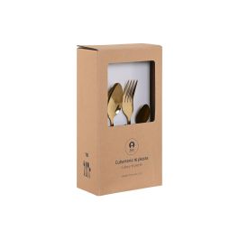 Cuberteria Basicos DKD Home Decor Dorado 0.4 x 24 x 2 cm Set de 16