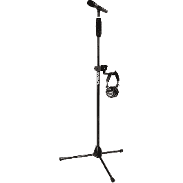 QUIKLOK Soporte de Auriculares con Abrazadera para Tubo de Micrófono, Montaje en Acero - 100 mm Brazo