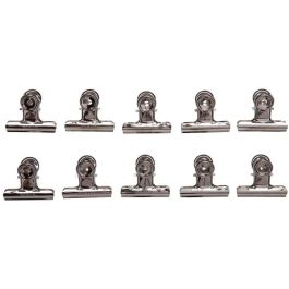 MAUL 2175096 Pinzas sujetapapeles MAULstandard de metal plateado, 52mm de ancho, 10 unidades
