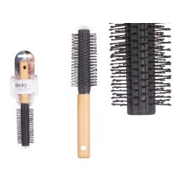 Berilo Cepillo para Cabello Rizo, Mango de Madera, Plástico y Silicona 21x4.5x4.5 cm Color Madera/Negro (24 Unidades) Precio: 34.89000031. SKU: B1ENEFLAXN