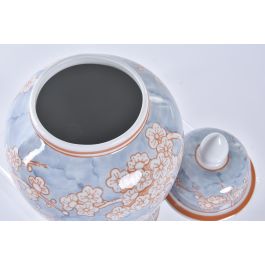 DKD Home Decor Jarrón de Porcelana Oriental con Flores Azul Naranja 37 cm alto DKD Home Decor Jarrón de Porcelana Oriental con Flores Azul Naranja 37 cm alto