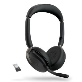 Jabra Evolve2 65 Flex UC Stereo con Link 380, Auriculares Inalámbricos para Oficina, Color Negro