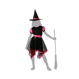 Disfraz Infantil Bruja Vestido Corto Rosa Sombrero Halloween 5-6 Años Niña 2024