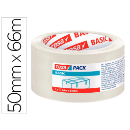 Tesa Cinta Adhesiva Transparente Basic 66 mt x 50 mm para Embalaje y Cajas Precio: 1.98999988. SKU: B12FSDC8A8