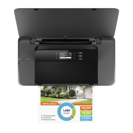 HP Officejet Impresora portátil 200, Estampado, Impresión desde USB frontal, CZ993A, 10 ppm negro, 7 ppm color, WiFi, 4800 x 1200 DPI