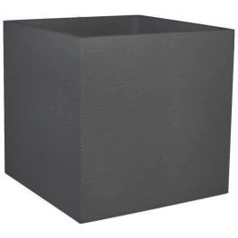 EDA PLASTIQUE Caja de flores cuadrada Graphit - 57 L - 49.5 x 49.5 x 49.5 cm - Gris antracita