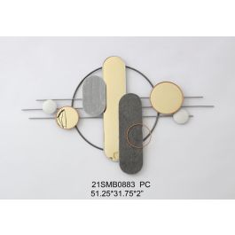 Decoración de Pared DKD Home Decor Gris Dorado Metal PVC Moderno (130 x 5 x 80,6 cm) Precio: 77.59000007. SKU: S3029403