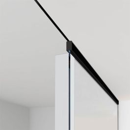 KLEIN Lite Glass+ T Juego de Accesorios para Puertas Correderas de Cristal con Mordaza, Acabado Negro, Espesor Vidrio 10mm (Set de 2)