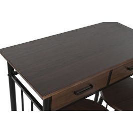 DKD Home Decor Mesa Negro Marron Metal MDF 50 x 84 x 80 cm Set de 3