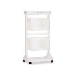 Verdulero de plástico Kinvara, 2 alturas con ruedas, blanco, 35x82x43 cm Verdulero de plástico Kinvara, 2 alturas con ruedas, blanco, 35x82x43 cm