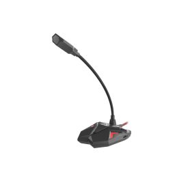 GENESIS Radium 100 Micrófono gaming para PC y Streamers con conexión USB Plug&Play Omnidireccional Botón de Silencio LED Negro Rojo