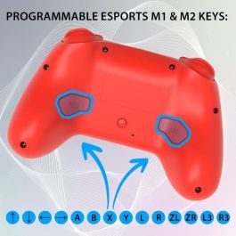 SUBSONIC SUB1709241494601 Controlador Inalámbrico para Nintendo Switch 2, LED Programables, Vibración y Giroscopio, Color Rojo