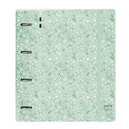 Carpeta Con Recambio Safta Din A4 Cuadro 5 mm Polipropileno Foam 4 Anillas 35 mm Estampados Floral Verde Carpeta Con Recambio Safta Din A4 Cuadro 5 mm Polipropileno Foam 4 Anillas 35 mm Estampados Floral Verde
