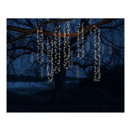 Lumineo Cortina Cascada para Árbol, Luz Cálida, 480 LEDs, 2m Ancho, 12m Largo Total, Multifunción IP44, Temporizador