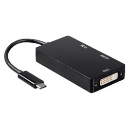 AISENS A109-0343 Base para Portátil y Replicador de Puertos USB-C a DVI/HDMI 4K/VGA, Negro