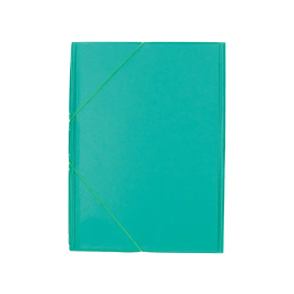 Liderpapel Carpeta Tres Solapas Plástico Folio Color Verde Cierre Gomas
