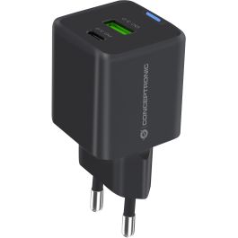 Conceptronic ALTHEA15B Cargador de Pared 20W Negro Universal, Carga 2 Dispositivos