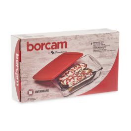 Pasabahce Bandeja Rectangular de Vidrio con Tapa 1320ml Borcam 26.3x15.5x6cm (Set de 4)