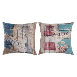 DKD Home Decor Cojín Mediterráneo Estilo Marino Faro Multicolor 50x50x12 cm - Pack 4 Unidades Poliéster con Cremallera Oculta Precio: 26.48448. SKU: B12FT5TJYW
