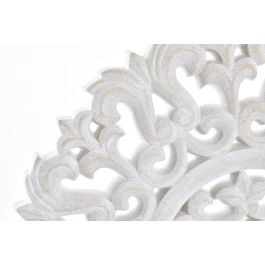 DKD Home Decor Decoración de Pared Indio Blanco 30 x 30 x 1.5 cm (4 Unidades) Estilo Étnico Tallado Madera
