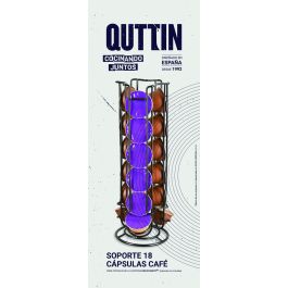 Quttin Soporte para 18 Cápsulas de Café, Color Negro - Organizador de 11.5x33 cm (12 Unidades)