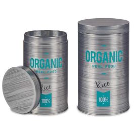 Kinvara Bote Hojalata Redondo Organic Arroz 10.4x10.4x18.2 cm Gris (Set de 24) Precio: 38.59000002. SKU: S3611040