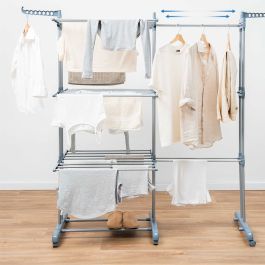 Tendedero Plegable Vertical Extensible con Ruedas Dolver XL InnovaGoods 30 Barras