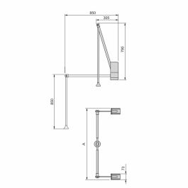 Emuca Colgador abatible para pared Hang, ancho regulable 600-830mm, Acero y Plástico, Cromado