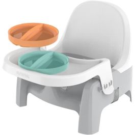 Ingenuity ING12914129401 Asiento Elevado de Aprendizaje para Comidas, Modelo Plato Twist & Dine, Naranja y Azul, Niños 6 Meses a 3 Años