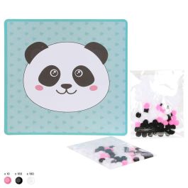 Createur de Genie Juego con Pompones para Pegar, Montessori, 4 Modelos Surtidos (Panda, Unicornio, Zorro, Cohete), Ideal para Psicomotricidad Fina