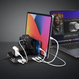 Lindy Estación de Carga USB de 160W con 6 Puertos (3x USB-A, 3x USB-C PD 3.1 140W) para Tablets y Smartphones