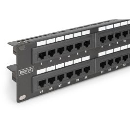 Digitus Patchpanel 48 Puertos CAT 6 Sin Apantallar Negro, 2U para Montaje en Rack
