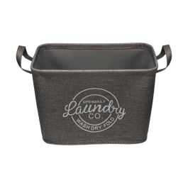 Cesto para la Ropa Sucia Versa Gris Poliéster PVC Metal EVA 38 x 25 x 26 cm